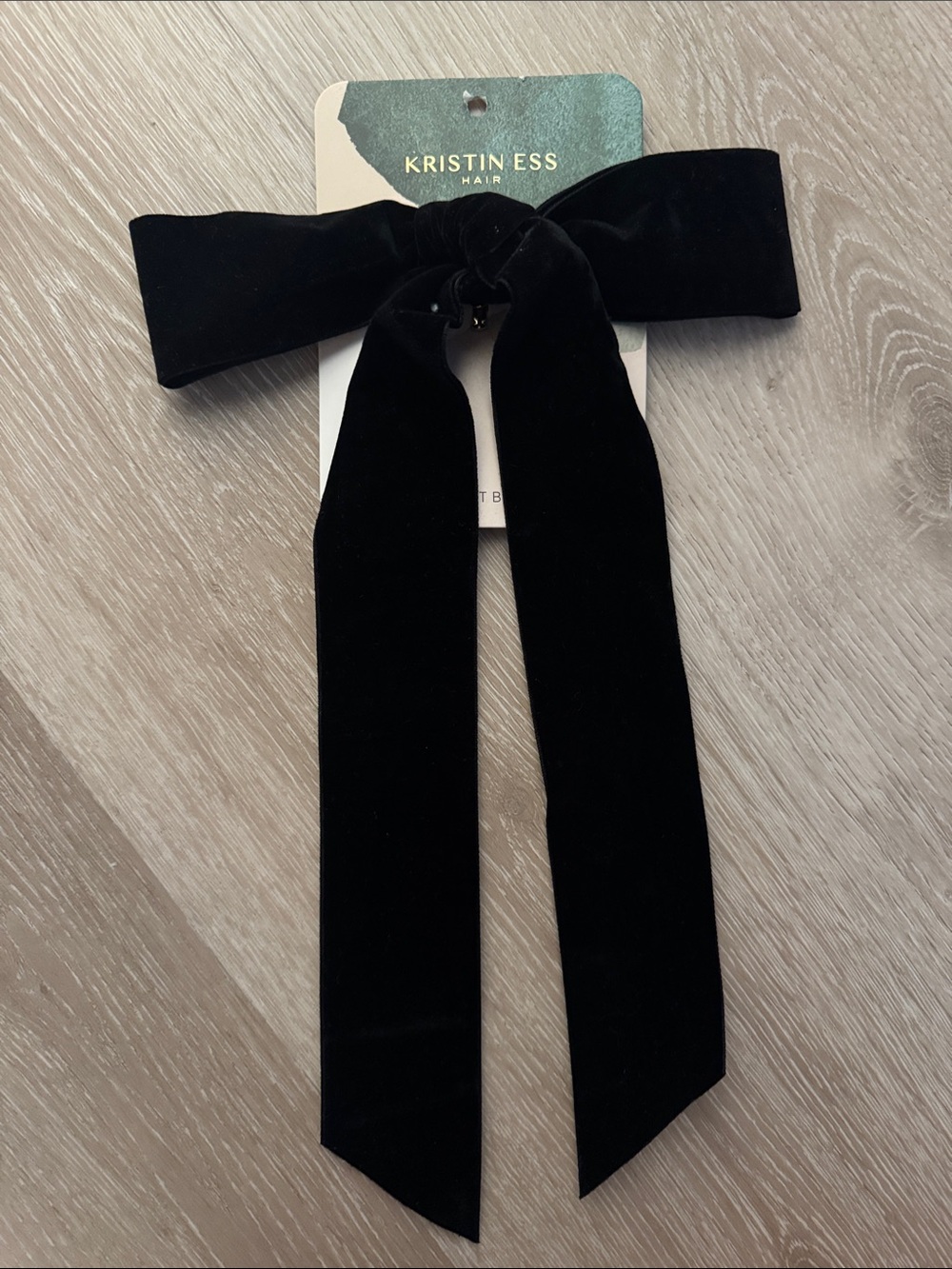 Kristin Ess The Bow Slide Black Velvet Hair Clip NEW 🏷️